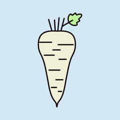 Parsnip root isolated vector icon. Vegetable sign - 779170570