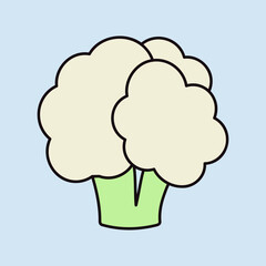 Cauliflower isolated vector icon. Vegetable sign - 779171368