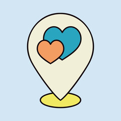 Wedding location isolated vector pin map icon - 779172389