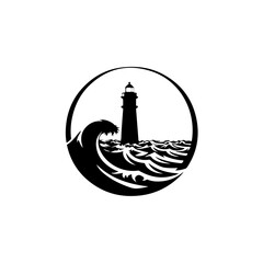 Sea Storm And Lighthouse - obrazy, fototapety, plakaty