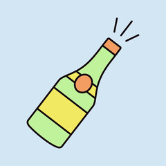 Champagne bottle isolated vector icon - 779172936