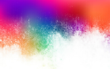 Abstract vector colorful grunge halftone background. Modern vibrant rainbow design.