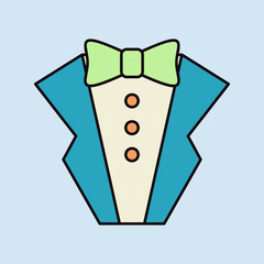 Tuxedo. Wedding suit with bow tie vector icon - 779173162