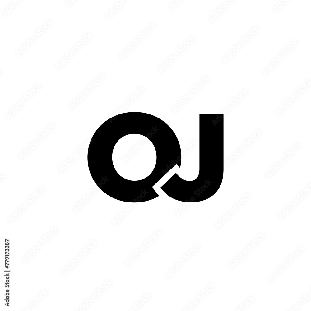 Fototapete letter o and j, oj logo design template. minimal monogram initial based logotype.