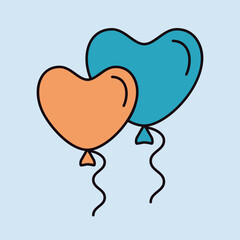 Love heart balloons isolated vector icon - 779173739