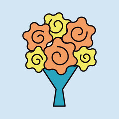 Wedding flower bouquet isolated vector icon - 779173930