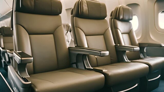Airplane seats on a plane.