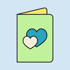 Greeting card with hearts vector icon - 779174332