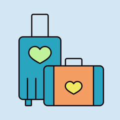 Suitcase and honeymoon on vacation wedding icon - 779174729