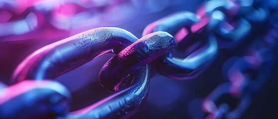 Secure Blockchain Links for Modern Trade. Concept Blockchain Technology, Secure Transactions, Modern Trade, Cryptocurrency, Blockchain Links - obrazy, fototapety, plakaty
