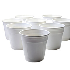 realistic set of white food containers isolated on transparent background