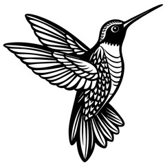 hummingbird silhouette vector illustration svg file © Rashed