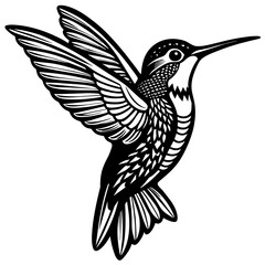hummingbird silhouette vector illustration svg file