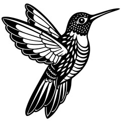 hummingbird silhouette vector illustration svg file