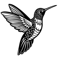 hummingbird silhouette vector illustration svg file