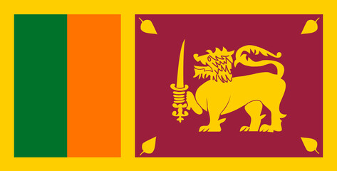 Flag of Sri Lanka. Sri Lanka flag. Asian country. 3D illustration