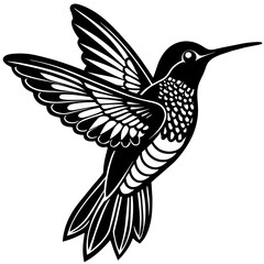 hummingbird silhouette vector illustration svg file