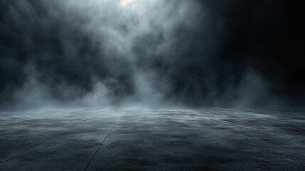 Dark street, wet asphalt, reflections of rays in the water. Abstract dark background. - obrazy, fototapety, plakaty