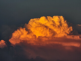 sunset over large monsoon clouds 