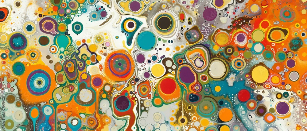 Sticker abstract background with circles