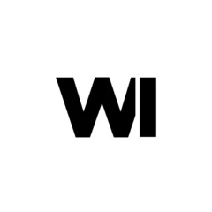 Selbstklebende Fototapeten Letter W and I, WI logo design template. Minimal monogram initial based logotype. © SolaruS