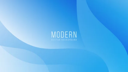 Fototapeten Modern blue gradient background with waves © BoBloob