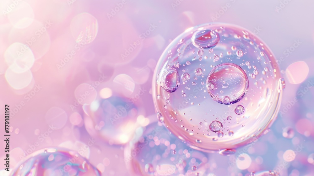 Poster A collection of bubbles floating on top of each other. Ideal for various design projects