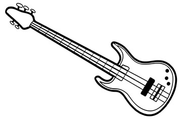 bass guitar silhouette vector illustration