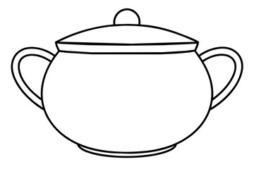 bean pot silhouette vector illustration