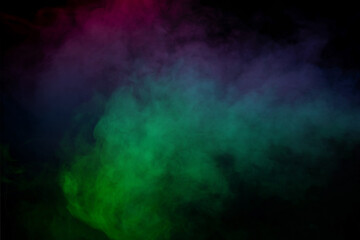 Fototapeta na wymiar Blue and purple steam on a black background.