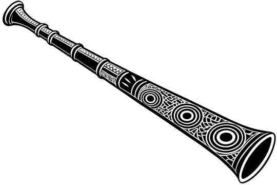 recommend clip art: didgeridoo silhouette vector illustration