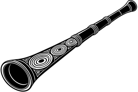 recommend clip art: didgeridoo silhouette vector illustration