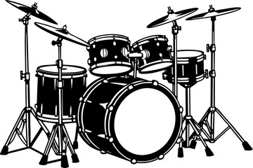 drum kit silhouette vector illustration