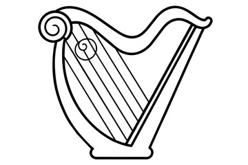 harp silhouette vector illustration