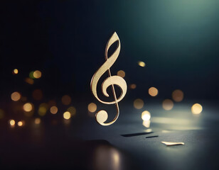 Floating Musical Note in the Air. Generative AI