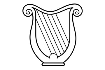 harp silhouette vector illustration