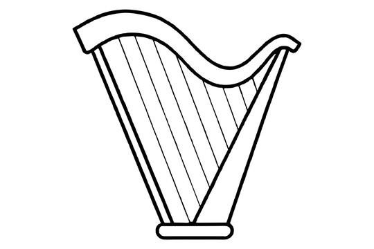 recommend clip art: harp silhouette vector illustration