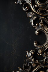 Elegant black and gold background with a stylish gold frame. Perfect for adding a touch of luxury to your design projects