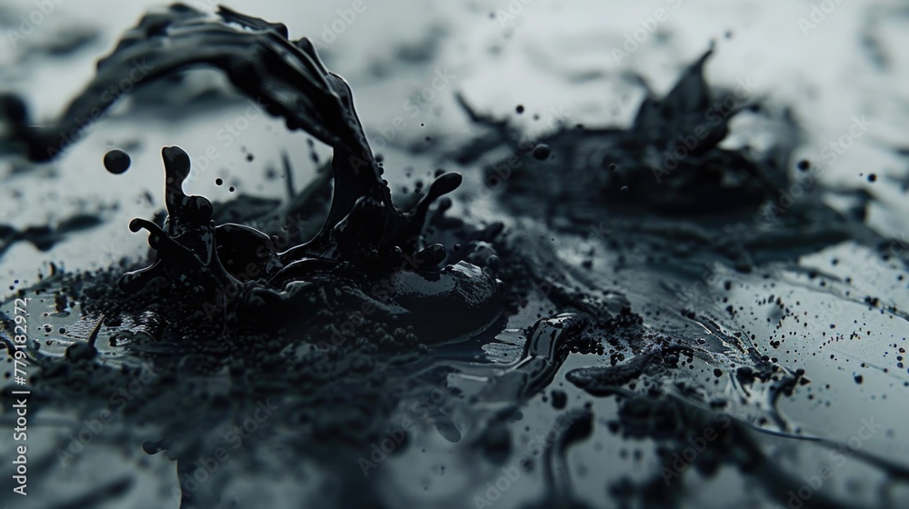 Poster close up of liquid substance on surface. perfect for science or laboratory concepts