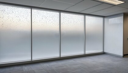 A Frosted Glass Window In A Modern Office Building