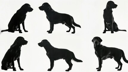 Collection of monochromatic images featuring a dog, versatile for various projects