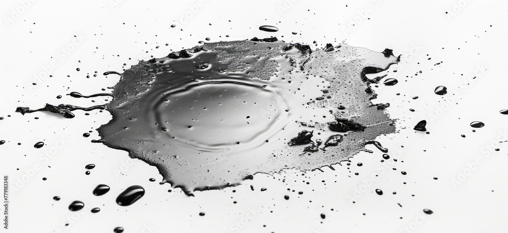 Poster a simple black and white photo of a puddle of water. suitable for various design projects