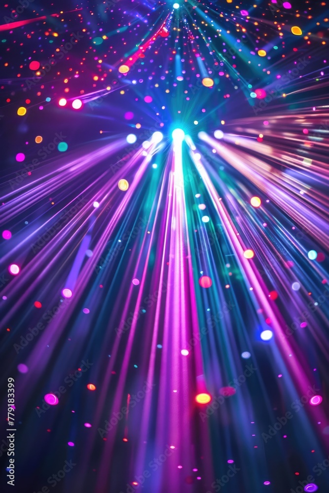Poster a bright light shining on a black background. suitable for various design projects