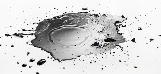 A simple black and white photo of a puddle of water. Suitable for various design projects