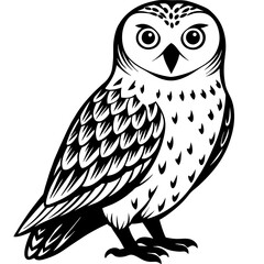 Naklejka premium owl silhouette vector illustration svg file