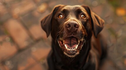 Close-up shot of a dog with its mouth open, perfect for pet-related designs