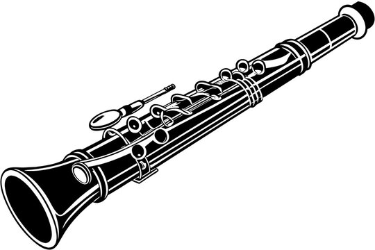 oboe silhouette vector illustration