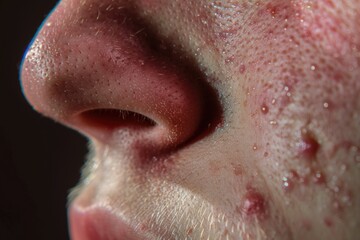 Fototapeta premium Close up of a person's nose, suitable for medical or cosmetic use