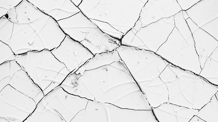 An expanse of white grunge texture mimicking a cracked ceramic surface, where the fine lines intersect, creating a delicate web of history and fragility. 32k, full ultra HD, high resolution - obrazy, fototapety, plakaty