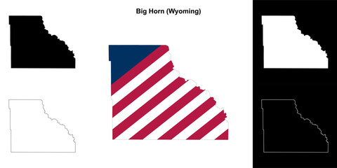 Big Horn County (Wyoming) outline map set
